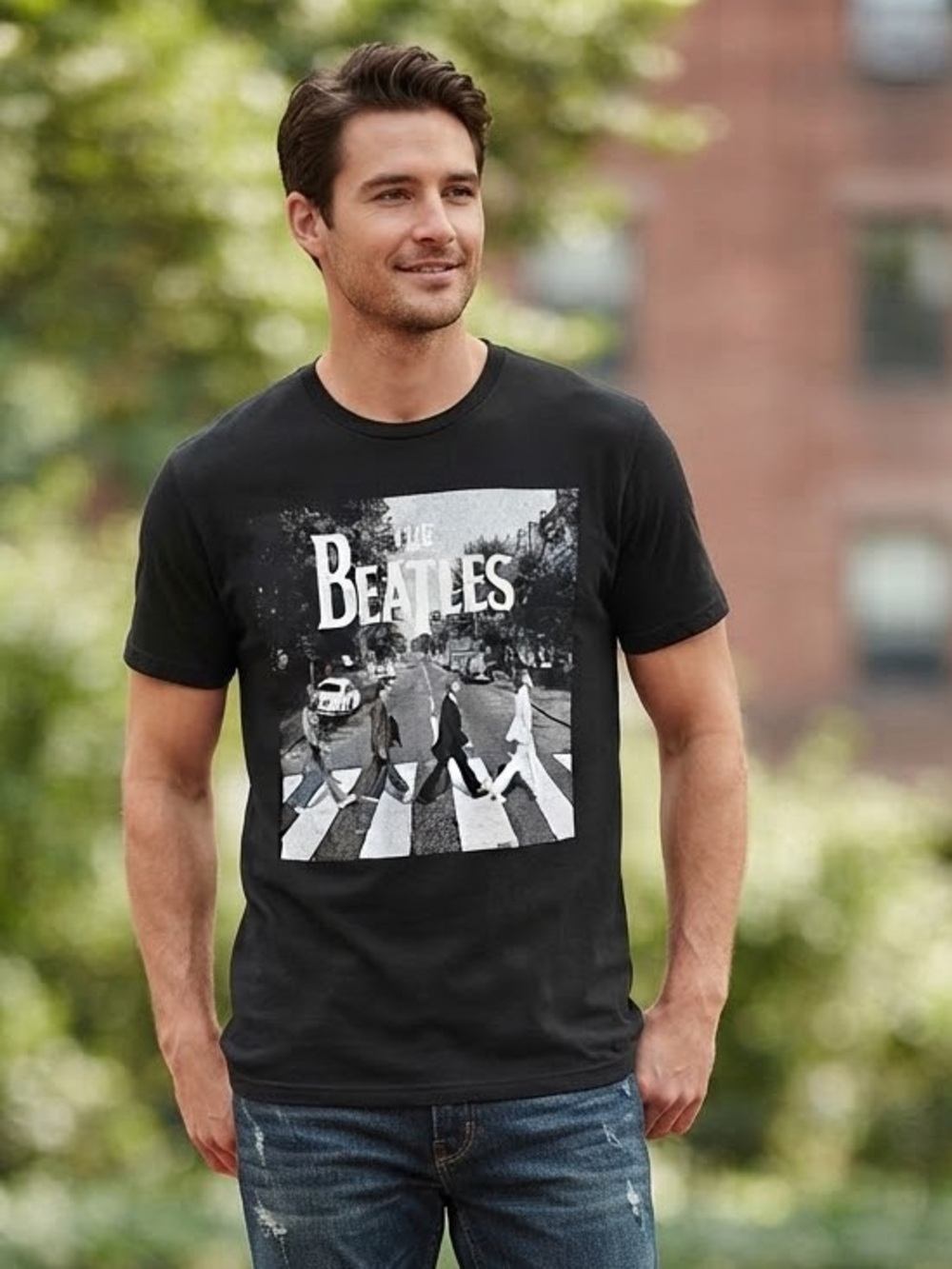 Beatles Abbey Road Graphic Tee HYBRID APPAREL L Black